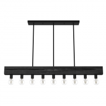 Hunter 19059 - Hunter Donelson Natural Black Iron and Dark Ash 9 Light Large Chandelier Ceiling Light Fixture