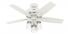 Hunter 50418 - Hunter 44 inch Bennett Matte White Ceiling Fan with LED Light Kit and Handheld Remote