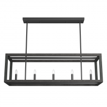 Hunter 19090 - Hunter Squire Manor Matte Black and Dark Ash 5 Light Large Chandelier Ceiling Light Fixture