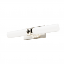 Hunter 19922 - Hunter Lenlock Brushed Nickel with Cased White Glass 2 Light Bathroom Vanity Wall Light Fixture