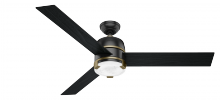 Hunter 59290 - Hunter 60 inch Bureau Matte Black Ceiling Fan with LED Light Kit and Handheld Remote