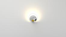 Koncept Inc GRW-S-SIL-SW1-HW - Peanuts® Gravy Wall Sconce - Silver body, Snoopy Woodstock plates - Hardwire