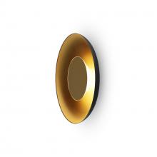 Koncept Inc RMW-12-SW-BRS-HW+24BD-MBG - Ramen Wall Sconce 12" (Brass) with 24" back dish (Matte Black w/ Gold Interior)