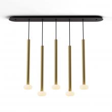 Koncept Inc CMP-L5-S-24-BRS+NA+GLB - Combi Pendant 24" Linear 5 Combo Brass with Matte Black Canopy