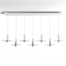 Koncept Inc CMP-L7-S-06-MWT+GCLR9 - Combi Pendant 6" Linear 7 Combo Matte White with Matte White Canopy, 9" glass plate (Clear)