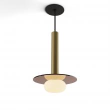 Koncept Inc CMP-S1-S-12-BRS+GTEA9+GLB - Combi Pendant 12" Single Unit Brass with Matte Black Canopy