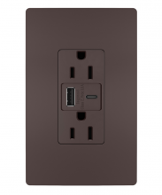 Legrand Radiant R26USBACDBCCV4 - radiant® 15A Tamper-Resistant USB Type A/C Outlet, Dark Bronze