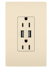 Legrand Radiant TM826USBLA - radiant® 15A Tamper-Resistant USB Outlet, Light Almond