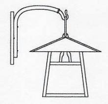 Arroyo Craftsman CB-15DWO-RB - 15" carmel wall mount with dart overlay