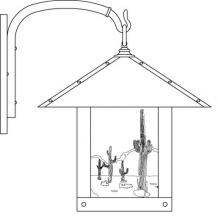 Arroyo Craftsman TRB-16CTGW-P - 16" timber ridge wall bracket with cactus  filigree