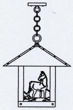 Arroyo Craftsman TRH-16HSGW-AB - 16" timber ridge pendant with horse filigree