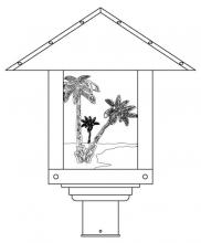 Arroyo Craftsman TRP-16PTGW-AB - 16" timber ridge post mount with palm tree  filigree