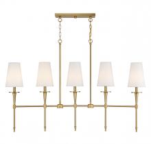 Lighting One US V6-L1-5609-5-322 - Trundle 5-Light Linear Chandelier in Warm Brass