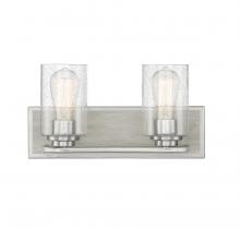 Lighting One US V6-L8-7609-2-165 - Sheppard 2-Light Bathroom Vanity Light in Satin Nickel with Greywood