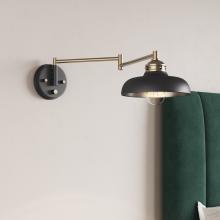 Millennium 15001-MB/VB - Ellison 1-Light Swing Arm Sconce Light Matte Black/Vintage Brass