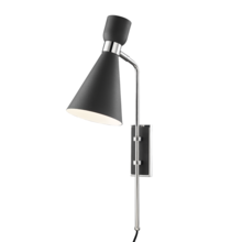 Mitzi by Hudson Valley Lighting HL295101-PN/BK - Willa Plug-in Sconce