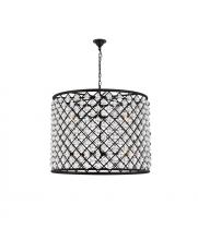 Elegant 1204D35MB/RC - Madison 12 Light Matte Black Chandelier Clear Royal Cut Crystal