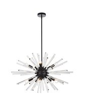 Elegant 2502D32BK - Sienna 32 Inch Crystal Rod Pendant in Black