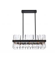 Elegant 6200G30BK - Serephina 30 Inch Crystal Rectangle Chandelier Light in Black