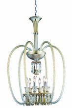 Elegant 8906D24GT-GT/EC - Majestic 6 light Golden Teak Chandelier Golden Teak (Smoky) Elegant Cut Crystal