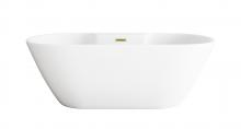 Elegant BT30567GW-BGD - 67 inch Bathtub in Glossy White with Brushed Gold Trim