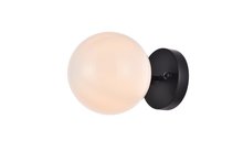 Elegant LD2451BK - Mimi six inch dual flush mount and bath sconce in black with frosted glass