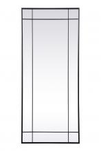 Elegant MR3FL3070BLK - French Panel Full Length Mirror 30x70 Inch In Black