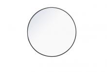 Elegant MR4037BK - Metal Frame Round Mirror 32 Inch Black Finish