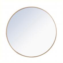 Elegant MR4038BR - Metal Frame Round Mirror 32 Inch Brass Finish