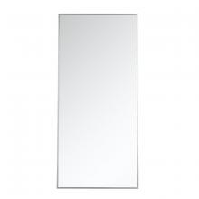 Elegant MR43060S - Metal Frame Rectangle Mirror 30 Inch in Silver