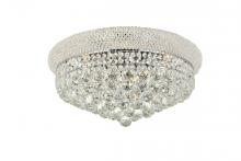 Elegant V1800F20C/RC - Primo 10 Light Chrome Flush Mount Clear Royal Cut Crystal