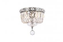 Elegant V2528F8C/RC - Tranquil 2 Light Chrome Flush Mount Clear Royal Cut Crystal