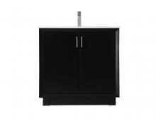 Elegant VF19636BK - 36 Inch SIngle Bathroom Vanity In Black