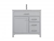 Elegant VF23336GR - 36 Inch Single Bathroom Vanity In Grey