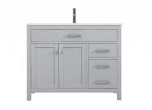 Elegant VF23342GR - 42 Inch Single Bathroom Vanity In Grey