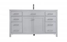 Elegant VF23360GR - 60 Inch Single Bathroom Vanity In Grey