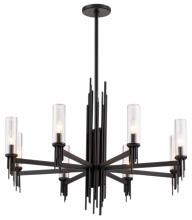 Alora Lighting CH335836MBCR - Torres 36-in Clear Ribbed Glass/Matte Black 8 Lights Chandeliers