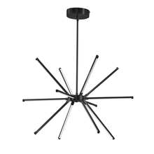 Dainolite ARY-2032LEDC-MB - 32 Watt LED Chandelier Matte Black w/ White Acrylic Diffuser