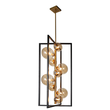 Dainolite GLA-309P-MB-VB - 9 Light Pendant, Matte Black / Vintage Bronze Finish, Champagne Glass