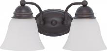 Nuvo 60/3356 - 2-Light Vanity Light Fixture in Mahogany Bronze Finish with Frosted Glass and (2) 13W GU24 Lamps