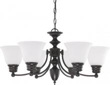 Nuvo 60/3359 - 6-Light Chandelier in Mahogany Bronze Finish with Frosted Glass and (6) 13W GU24 Lamps Included