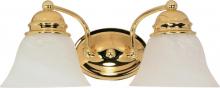 Nuvo 60/349 - Empire - 2 Light 15" Vanity with Alabaster Glass - Polished Brass Finish