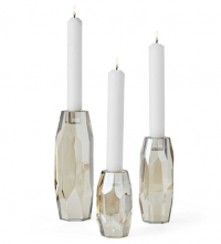 Uttermost R18112 - Multifaceted Taper Candleholders - Crystal, S/3