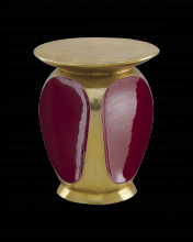 Currey 4000-0057 - Malmo Red & Gold Accent Table