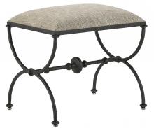 Currey 7000-0992 - Agora Bronze Ottoman, Calcutta Peppercorn